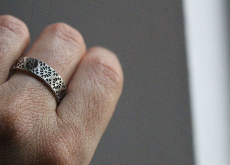 Hanabi, bague fleur de feu japonaise en argent