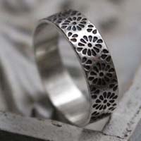 Hanabi, bague fleur de feu japonaise en argent