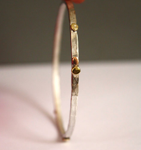 Hélios, bracelet soleil en argent, cuivre et laiton