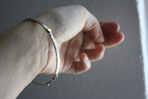 Hélios, bracelet soleil en argent massif et laiton