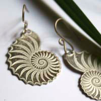 Hélix, boucles d’oreilles escargot nautilus en argent