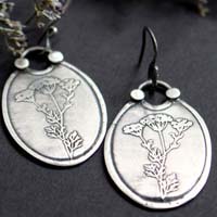 Heracleum, boucles d’oreilles botaniques en argent