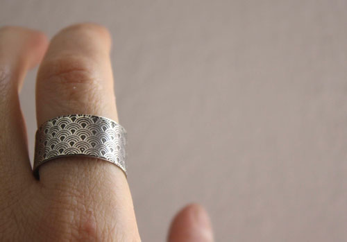 Hitomi, bague vagues japonaises en argent