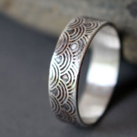 Hitomi petite, bague vagues japonaises en argent