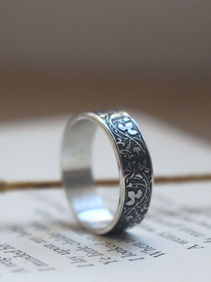 Ipomée, bague fleur en argent