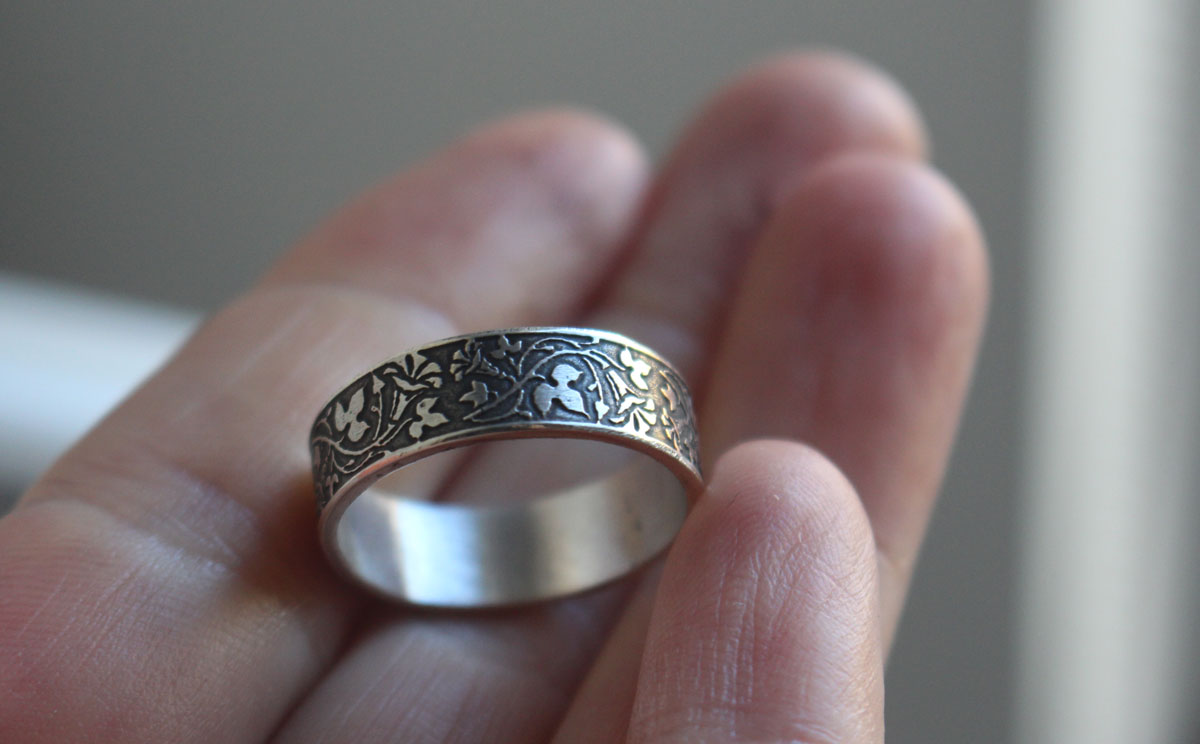Ipomée, bague fleur en argent
