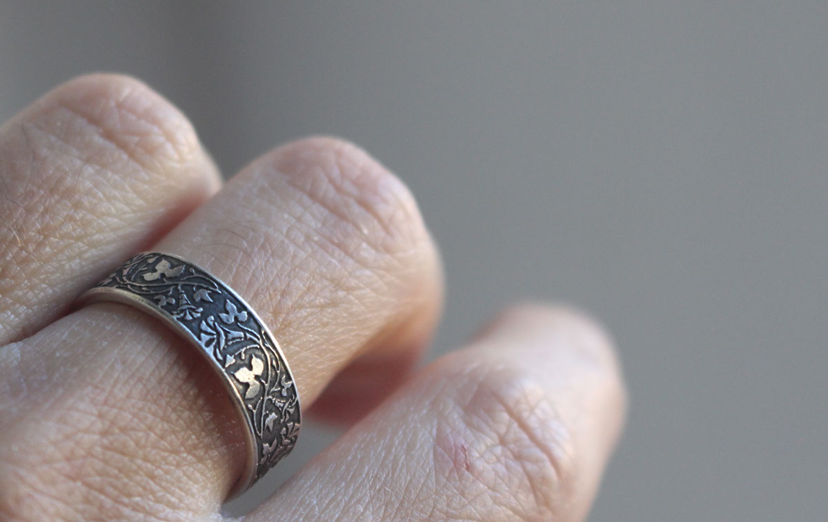 Ipomée, bague fleur en argent