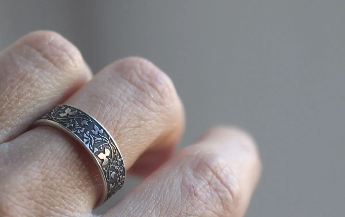 Ipomée, bague fleur en argent