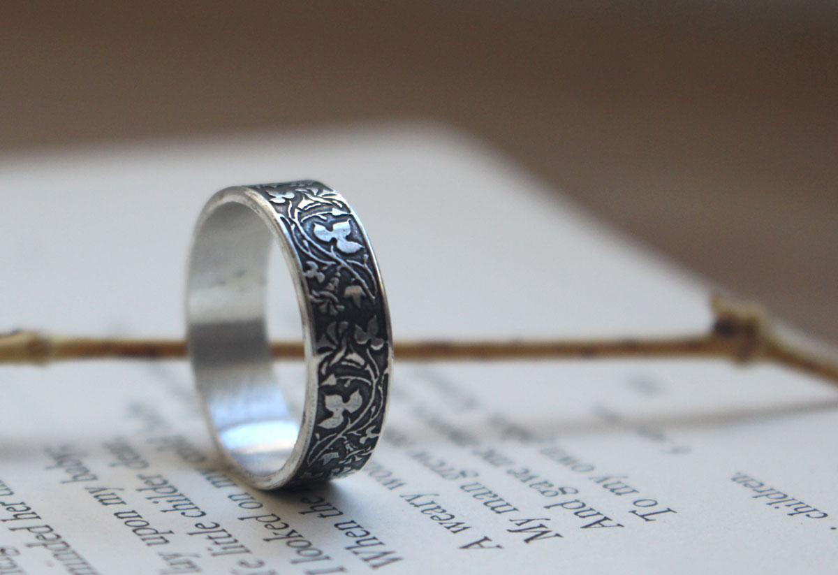 Ipomée, bague fleur en argent