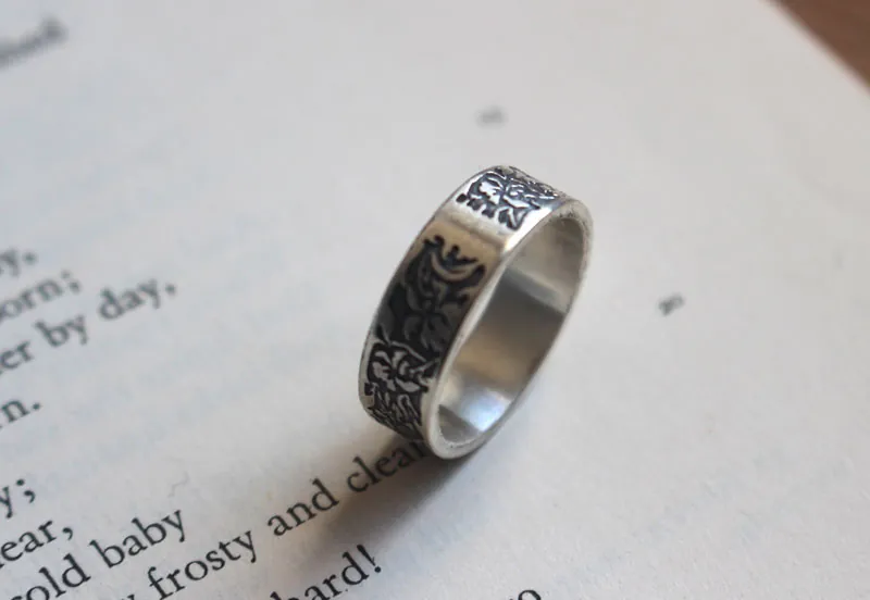 Iris, bague fleur en argent