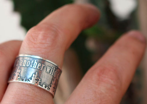 It’s another wild day, bague citation et forêt en argent