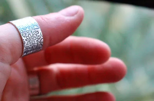 Jardin d’enfants, bague dessin d’enfant en argent