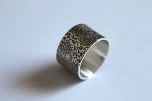 Jardin oublié, bague fleurs sauvages en argent