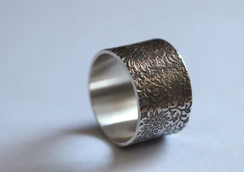 Jardin oublié, bague fleurs sauvages en argent