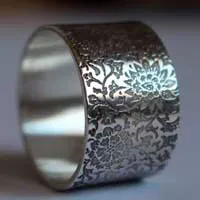 Jardin oublié, bague fleurs sauvages en argent