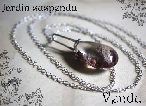 Jardin suspendu, collier mystère de Babylone en argent et quartz fantôme