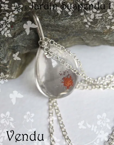 Jardin suspendu, collier mystère de Babylone en argent et quartz fantôme