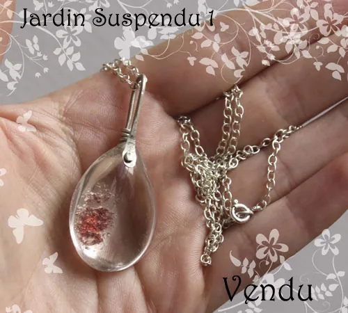 Jardin suspendu, collier mystère de Babylone en argent et quartz fantôme