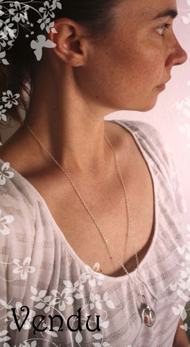 Jardin suspendu, collier mystère de Babylone en argent et quartz fantôme