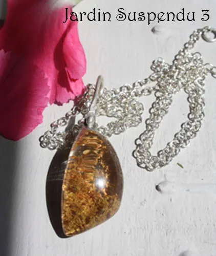 Jardin suspendu, collier mystère de Babylone en argent et quartz fantôme