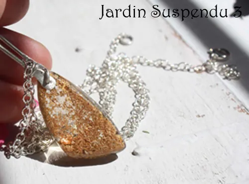 Jardin suspendu, collier mystère de Babylone en argent et quartz fantôme