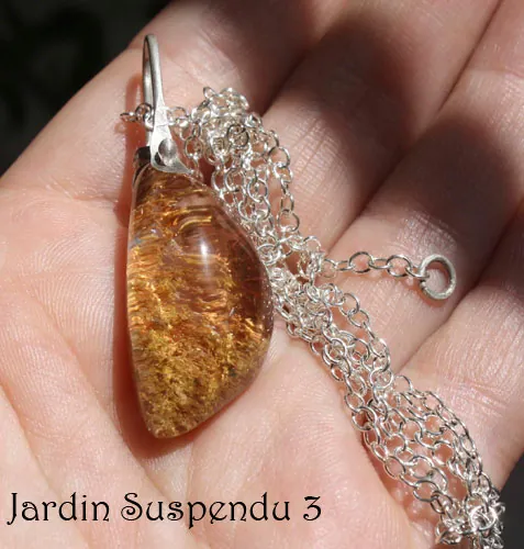 Jardin suspendu, collier mystère de Babylone en argent et quartz fantôme