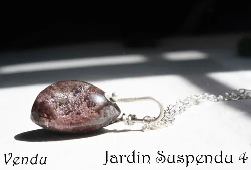 Jardin suspendu, collier mystère de Babylone en argent et quartz fantôme