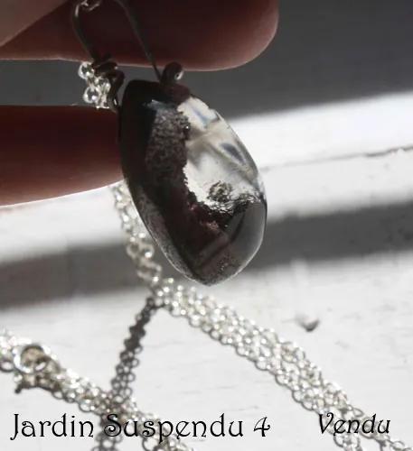 Jardin suspendu, collier mystère de Babylone en argent et quartz fantôme
