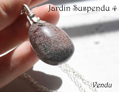 Jardin suspendu, collier mystère de Babylone en argent et quartz fantôme