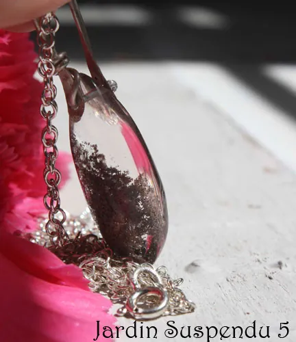 Jardin suspendu, collier mystère de Babylone en argent et quartz fantôme