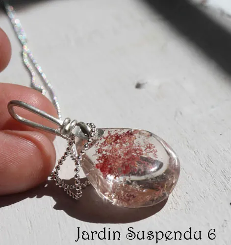 Jardin suspendu, collier mystère de Babylone en argent et quartz fantôme