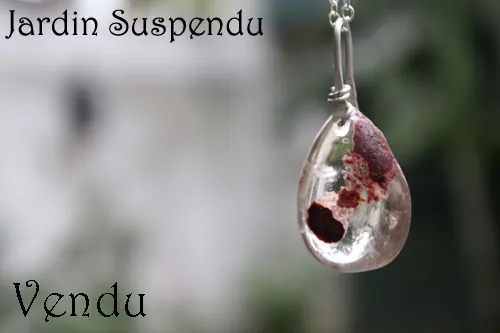 Jardin suspendu, collier mystère de Babylone en argent et quartz fantôme