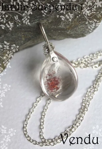 Jardin suspendu, collier mystère de Babylone en argent et quartz fantôme