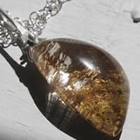 Jardin suspendu, collier mystère de Babylone en argent et quartz fantôme