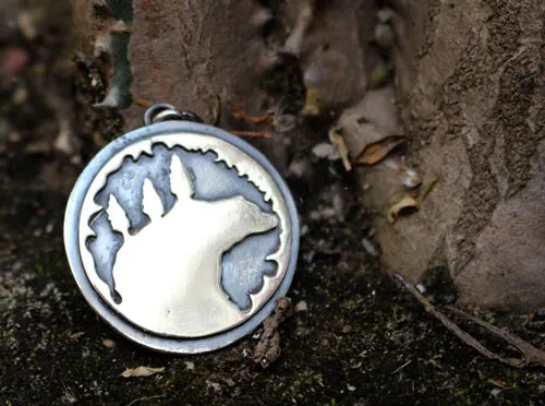 Je suis chez moi partout où je suis avec toi, collier ours en argent