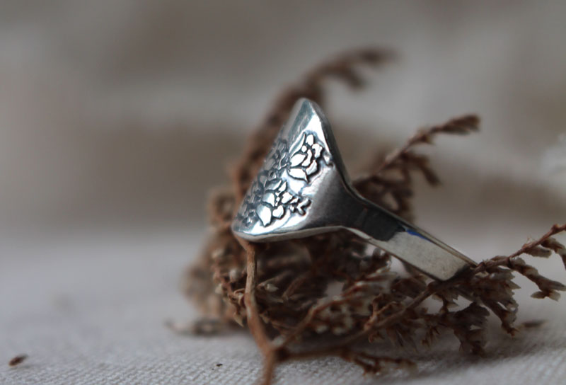 Jardin de roses, bague fleurs en argent