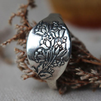 Jardin de roses, bague fleurs en argent