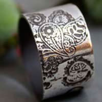 Jasmin d’hiver, bague fleur indienne cachemire en argent