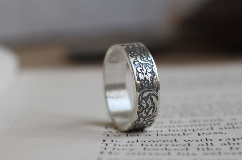 Jonquille, bague fleur en argent