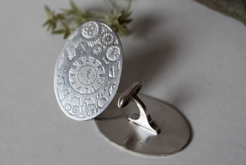 Jules, boutons de manchettes engrenages steampunk en argent