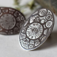 Jules, boutons de manchettes engrenages steampunk en argent