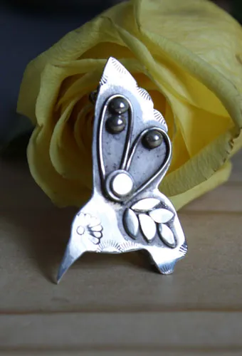 Kolibri, broche oiseau colibri fantastique en argent