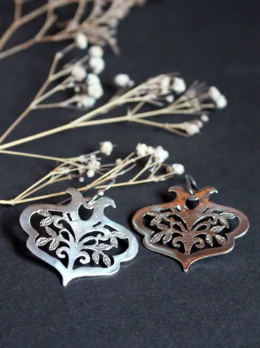 L’arbre sacré, boucles d’oreilles arbre de vie en argent