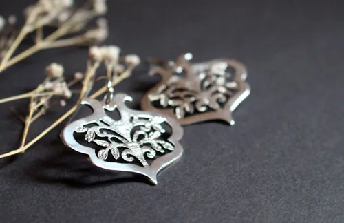 L’arbre sacré, boucles d’oreilles arbre de vie en argent