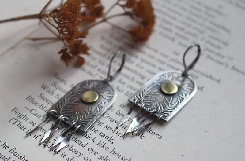 La porte des étoiles, boucles d’oreilles argent et laiton