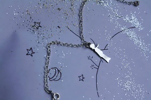 La silhouette du Petit Prince, bracelet Saint-Exupéry en argent