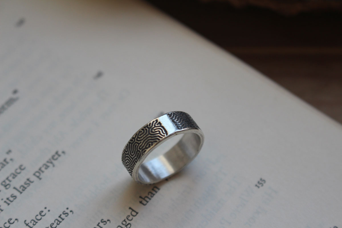 Labyrinthe, bague dédale en argent