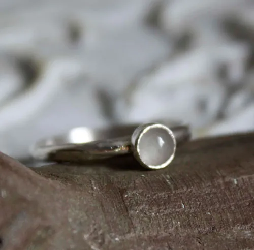 Lagune, bague écume de mer en argent et aigue-marine