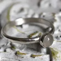 Lagune, bague écume de mer en argent et aigue-marine