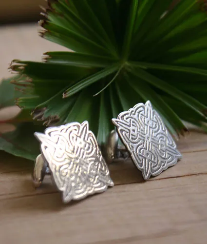 Lancelot, boutons de manchette nœuds celtiques en argent